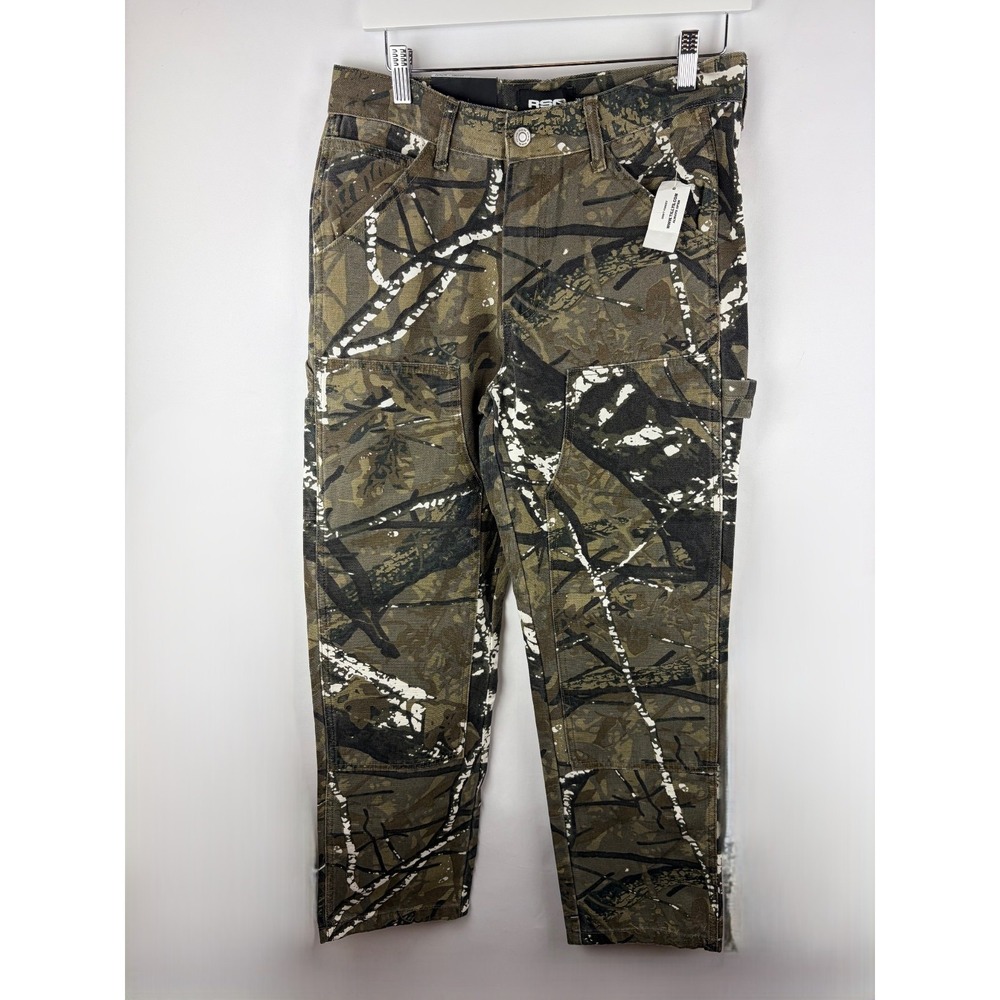 RSQ Men's Straight Utility Pants Camo Real Tree Cargo Workwear‎ Gorpcore 29x32